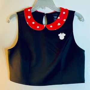 Minnie Mouse Collared Crop Top